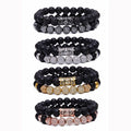 Couple Friendship Healing Matte Agate Stone Beaded Bracelets for Women Men Gemstones Crystal 8mm Beaded Unisex Stretch Bracelets