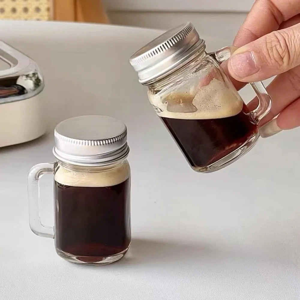 Empty Jar 35ml Mini Glass Sealed Bottle for Coffee Concentrate Milk Juice Leakproof Bottle With Lid Mason Jar