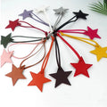 Fashion Star Shape Leather Pendant Solid Color Keychain Bag Pendant for Women Bags Decorations Accessories Leather Bag Charms