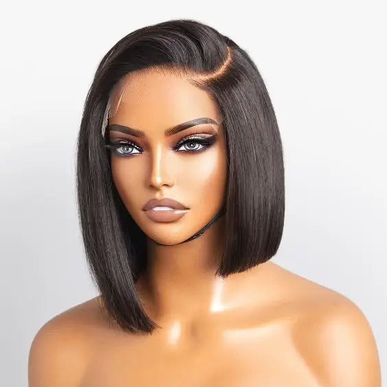 Factory Price Machine Made Short Bob Wigs With Bang Human Hair for Women Cuticle Aligned Brazilian Double Drawn Straight Bob Wig