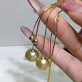 E2012 9-10mm DIY Natural Freshwater Pearl Charm Earrings Mounting Accessory 925 Sterling Silver Gold Plated  Jewelry for Women