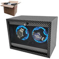 Auto Stop LED Carbon Fiber Design Black PU Leather Interior 2 Winder Mechanical Watch Winder Box Wood Material Case