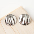 2026 Trendy Chunky Conch Design Silver Stainless Steel Beach Style Stud Hoop Earrings