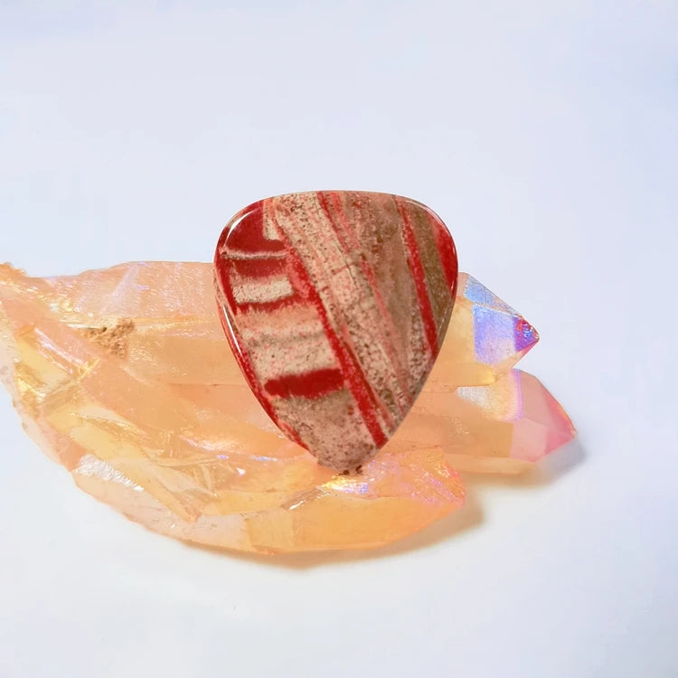 DIY High Quality Colorful JAZZ Guitar Pick Triangle Red Jasper Guitar Picks