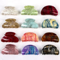 Fashion Tie Dye Color Galaxy Starry Sky Acrylic Handmade Women's Party Hair Claw Horsetail Clip Clamp with Geometric Design
