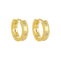 Statement 925 Sterling Silver 18K Gold Plated Minimalism Zircon Hoop Earrings for Women Fashion Jewelry