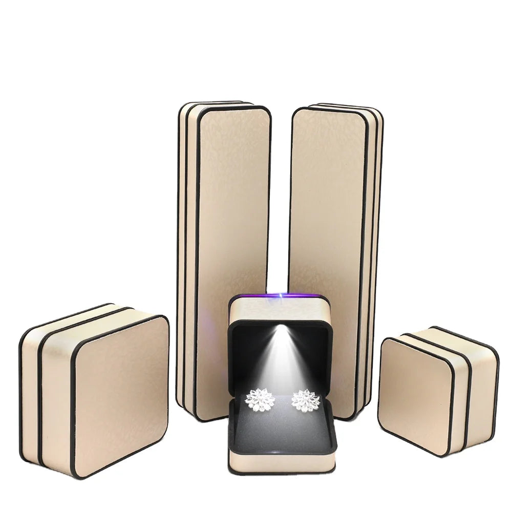 Hot Selling New Arrival Pu Leather Orange Beige Green Jewelry Packaging Gift Wedding Ring Box Necklace Bracelet Gift Box