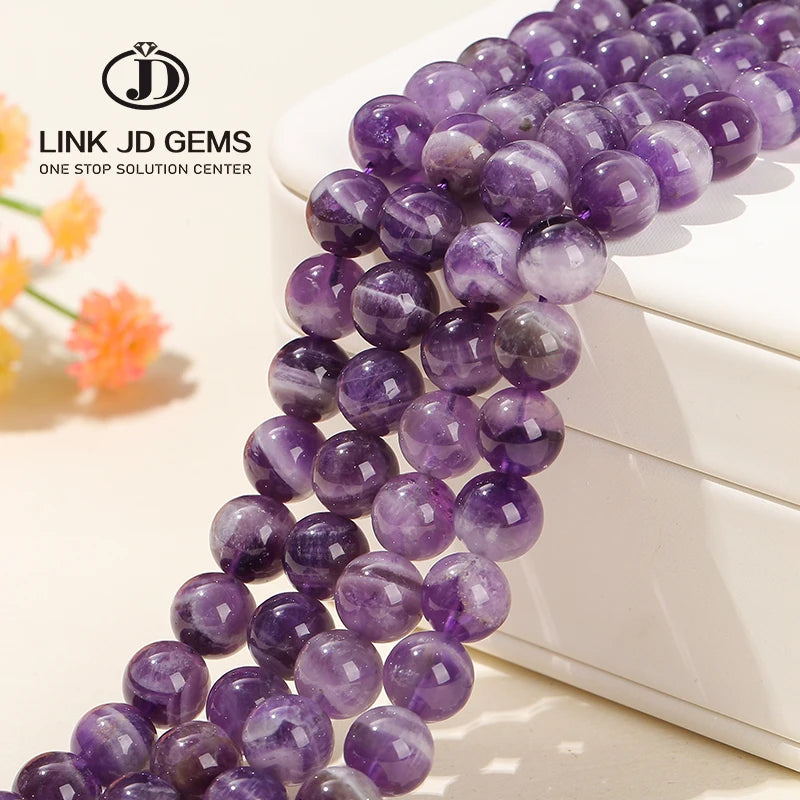 JD Wholesale Natural Dream Amethyst Beads Good Selling Hand-Made Healing Stones Jewelry Ornament Loose Gemstones