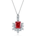 2026 Multicolor Pendants Necklaces Synthetic Ruby 925 Sterling Silver Chain Necklace Jewelry for Gift Custom Necklace