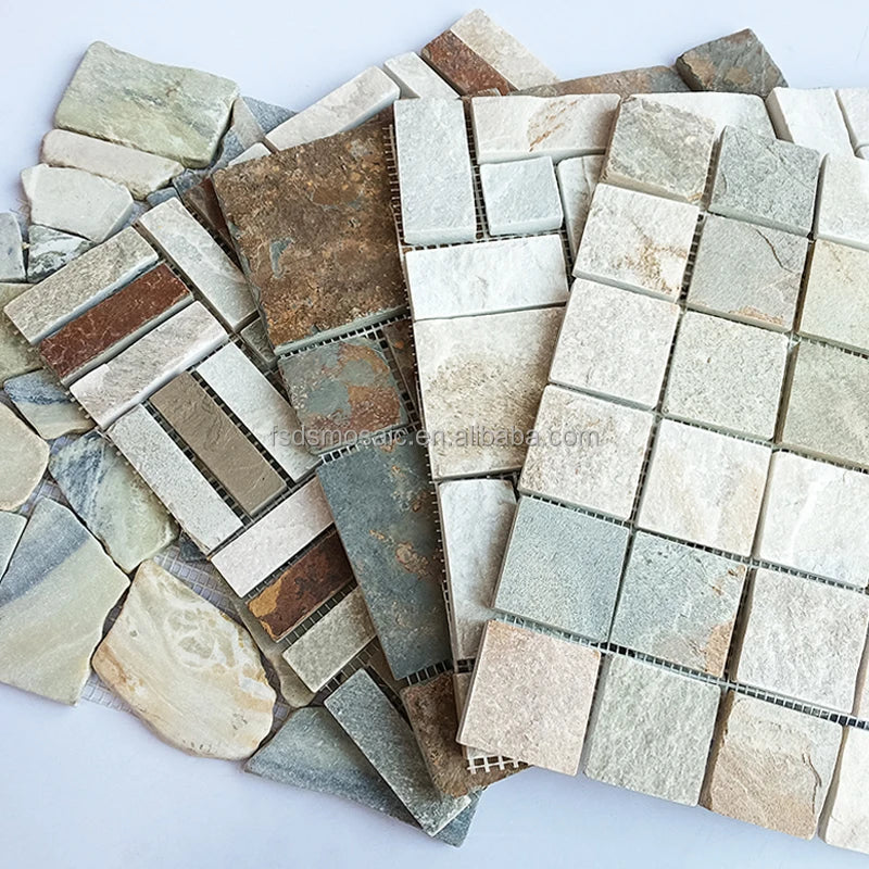 Nature Rocks Stone 3D Strip Glossy Finish Modern Mosaic Tile for Interior Wall and Hotel Spa Decor 10mm Thick 5 Year Warranty
