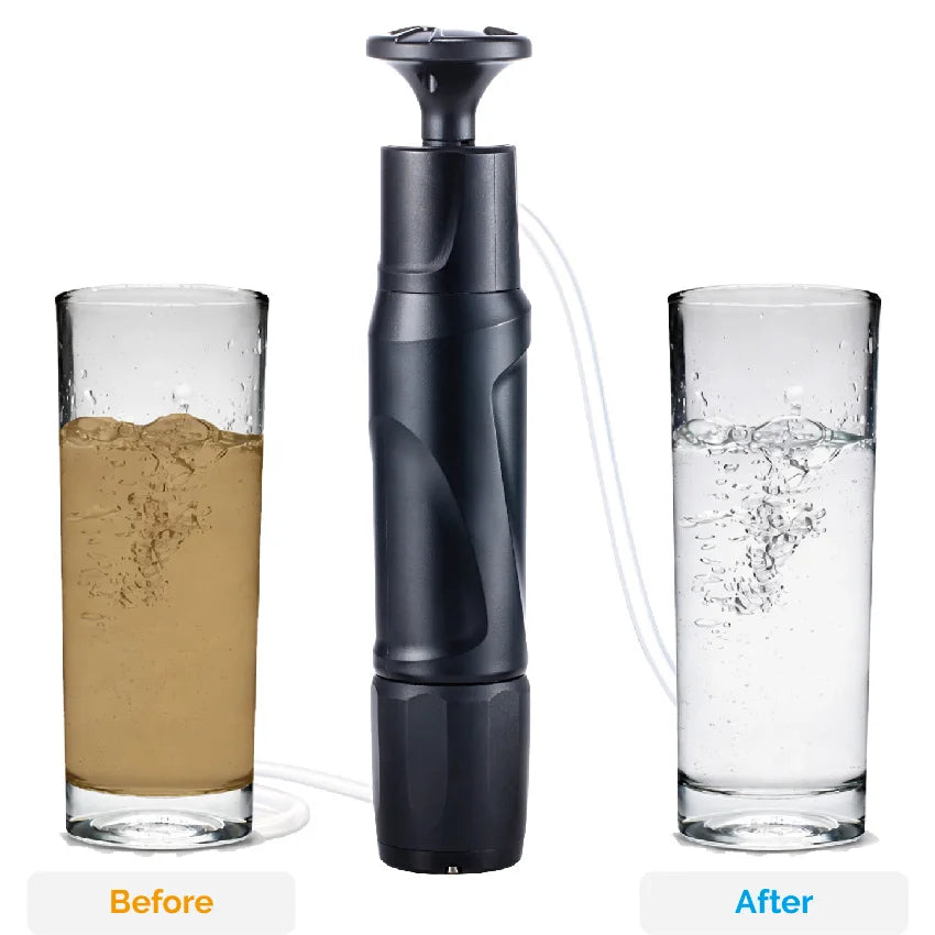 PureEasy Portable Outdoor Survival Camping Hiking Water Filter Hand Pump Manual Ceramic Water Purifier