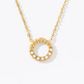 Fashion Jewelry Geometric 18k Gold Plated Stainless Steel Pearl Circle Twist Pendant Necklace for Women