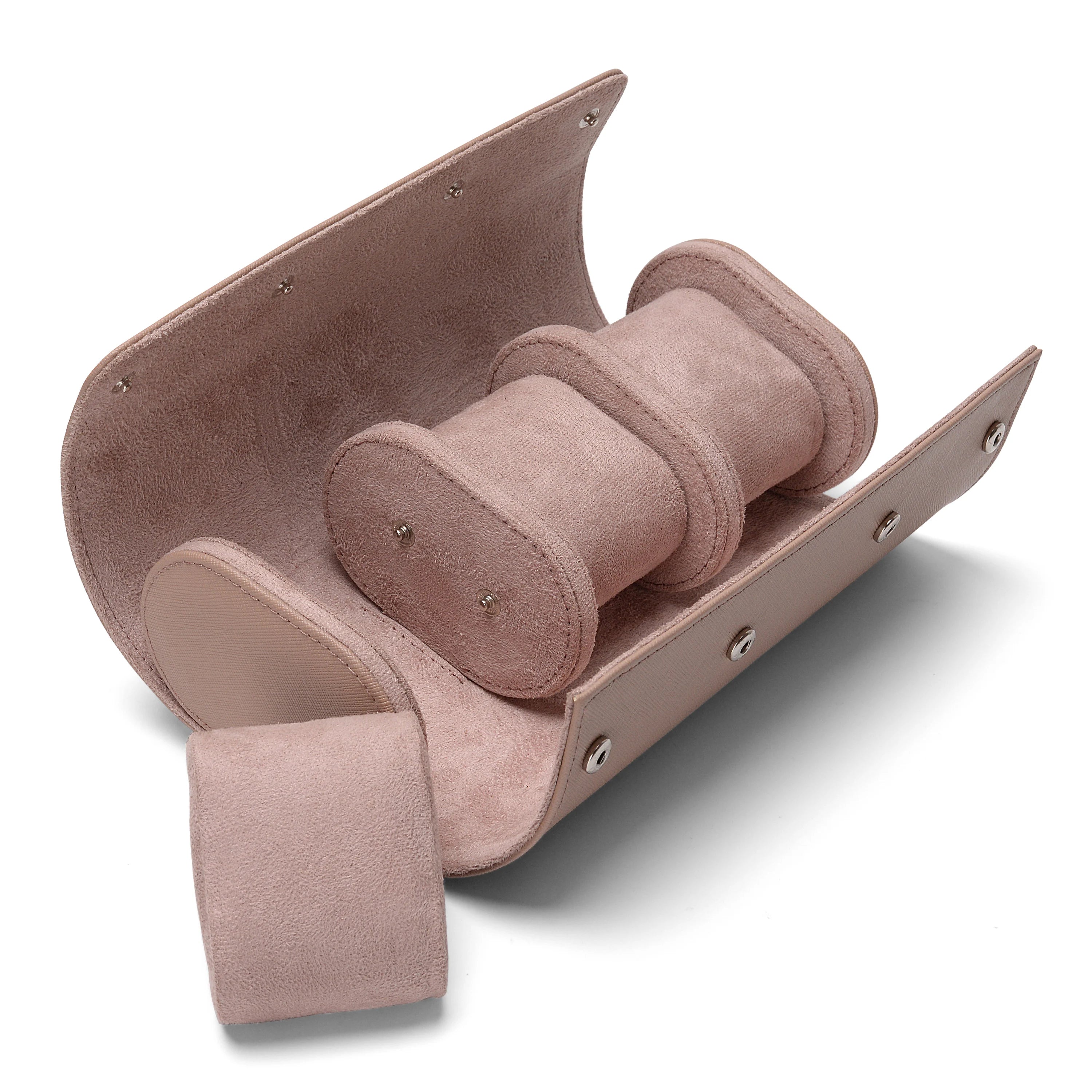 Beige Vintage Travel Watch Roll with Slid in Out Watch Organizers Luxury Pu Leather Gift Girl Chic Portable Watch Boxes Caeses