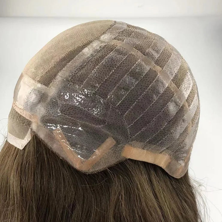 Anti-slip Soft Silicone Base Cap Medical Wig for Woman Virgin Human Hair Full Cap Wigs for Caner Patient