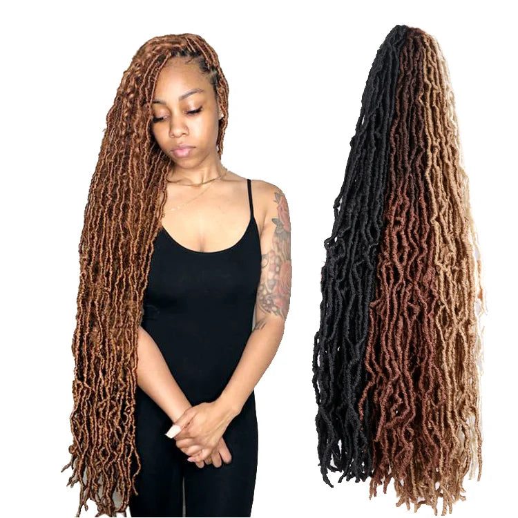 36-Inch FauxLocs Crochet Braids Pre-Looped Soft Locs for Women Curly Hair Extensions Crochet Braiding Hair