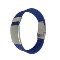 Red ID Bracelet for Women Men's Emergency First Aid Health Alert Laser Engraved Stainless Steel Adjustable Silicone Wristband