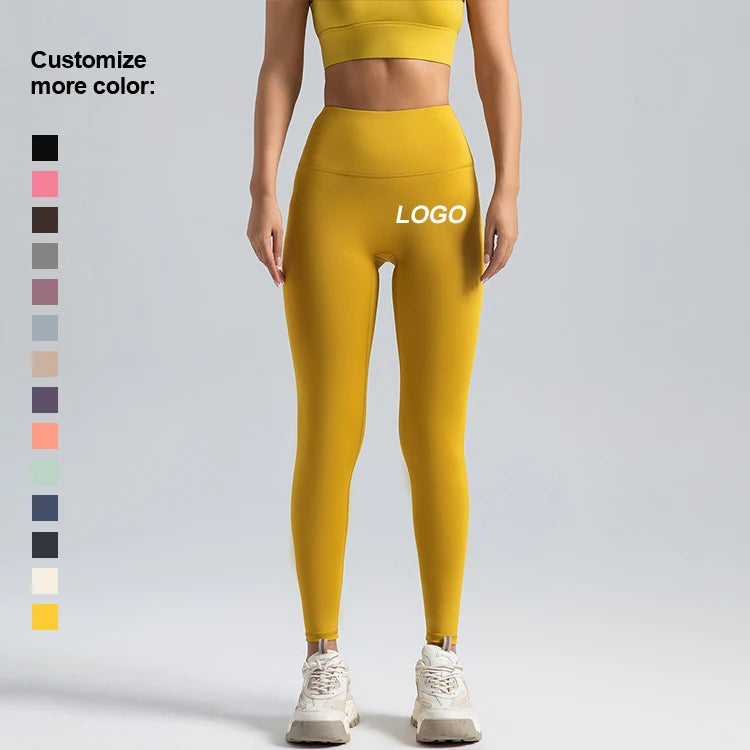Custom Logo High Waist Women's Gym Fitness Yoga Leggings Eco-Friendly High Waisted Workout Leggings Pocket XL Spandex Seamless