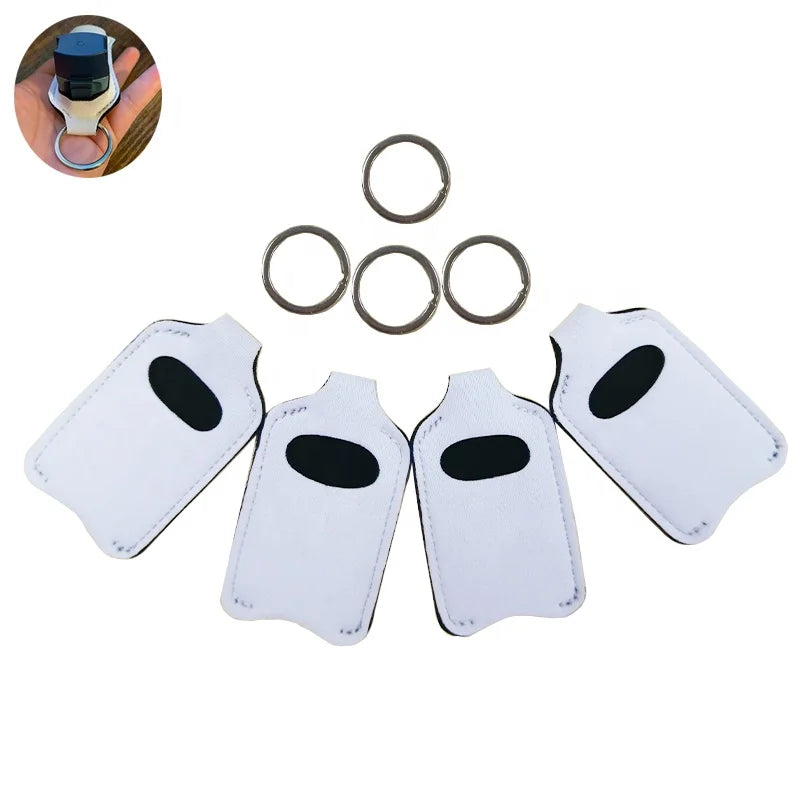 Blank White Neoprene Asthma Inhaler Medicine Travel Case Inhaler Holder Keychain