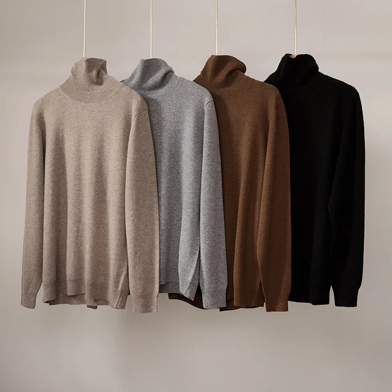 Wholesale Oem High Quality Warm Womens Cashmere Knitted Wool Winter Knit Turtleneck Sweater