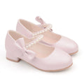 New Children's Dress Shoes Mary Jane White Shallow Leather Small Large Sizes Princess Pearl Single Shoes