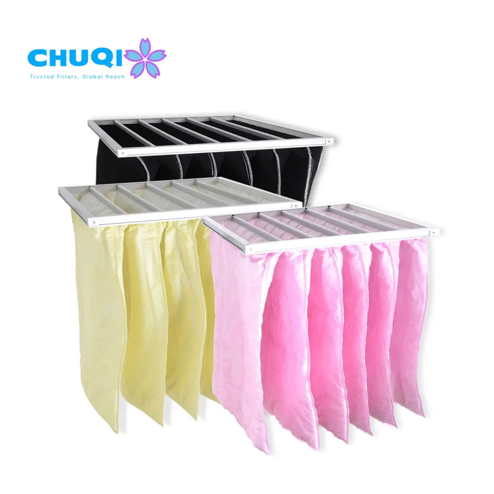 New HVAC Dehumidify Customized F7 HEPA Air Conditioner Filter Bag with 6-8 Pockets 99.9% Efficiency Wholesale