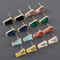 M1125 10pcs/Lot 18K Gold Plated Copper with Zircon Nickel Free DIY Earrings Jewelry Accessories REACH Pass for Making Findings