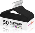 Custom Wholesale Velvet Clothes Hangers Black White Non-slip Suit Coat Pants Fabric Flocked Hangers