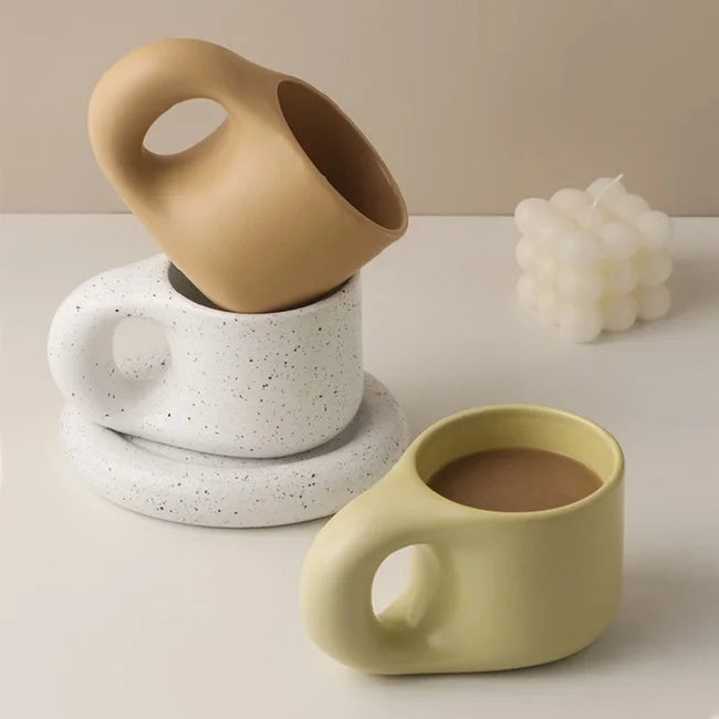 Fashion Ins Style Creative Nordic Ceramic Mugs With Thick Handle