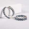 RZ0004 Abiding Fine Jewellery Inside Outside Hoops Iolite Blue Mystic Quartz 925 Sterling Silver Big Hoop Earrings