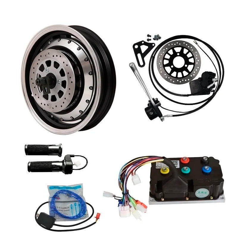 QSMOTOR 14inch 4000W Electric Scooter Vehicle Wheel Motor Conversion Kits Max.speed 100kph