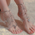 Beach Wind Foot Decoration Shell Weaving Multi Layer Foot Chain Drip Oil Shell Circular Foot Chain for Wholesale N25571
