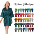 Ready to Ship RTS Luxury Silk Satin Bride Bridesmaid Robe Plus Size Women's Bath Robe Summer V-neck Three Quarter Wedding Robes