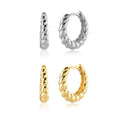 FUAMAY Aretes Classic Jewelry Ladies 925 Sterling Silver Hoop Earrings Twisted Hoop Earrings