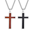 Fahion Minimalist Jewelry Necklaces Stainless Steel Enamel Cross Pendant Necklaces Men