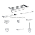 New Technologies Style Products 9 Pieces Stainless Steel Silver Luxury Bathroom Accessory Set