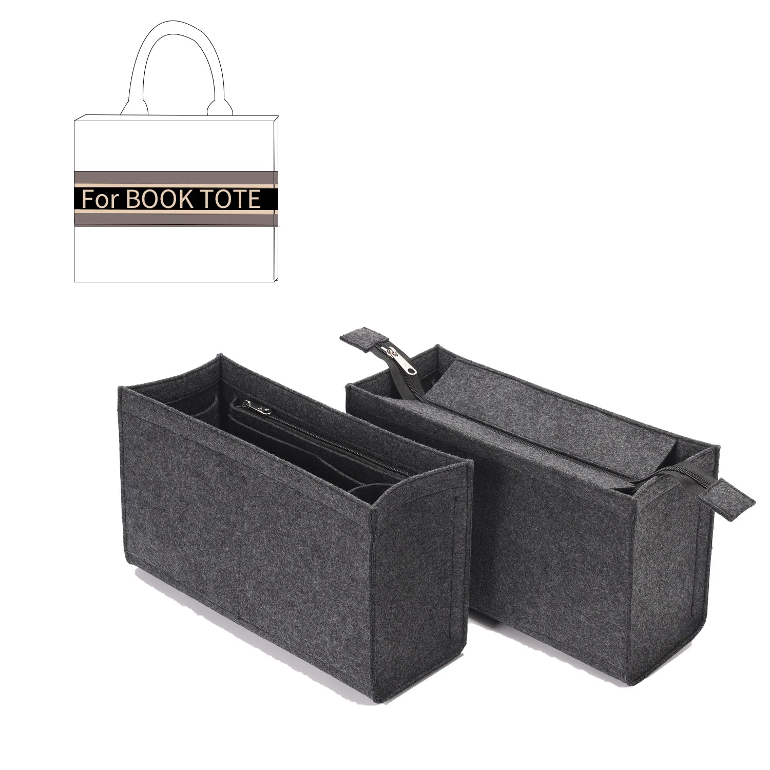 Wholesale Bag Organizer/bag Organizer Insert Handbag/tote Bag Organizer Felt Purse Bag Organizer Insert with Zipper