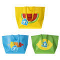 Sustainable AH Waterproof PP Woven Fabric Tote Big Shopper Printed Logo Letter Pattern Beach Travel Bags 20L Shoulder Strap 10kg