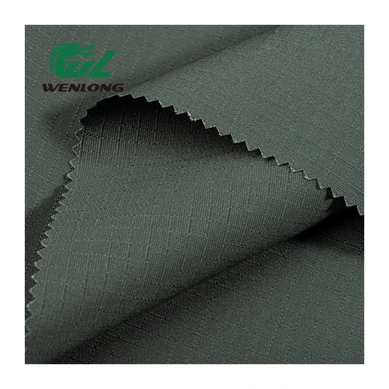 RTS Woven Camouflage Ripstop Plain Dyed Fabric Anti-Tearing WR T/C 65/35 Dark Green for Uniform