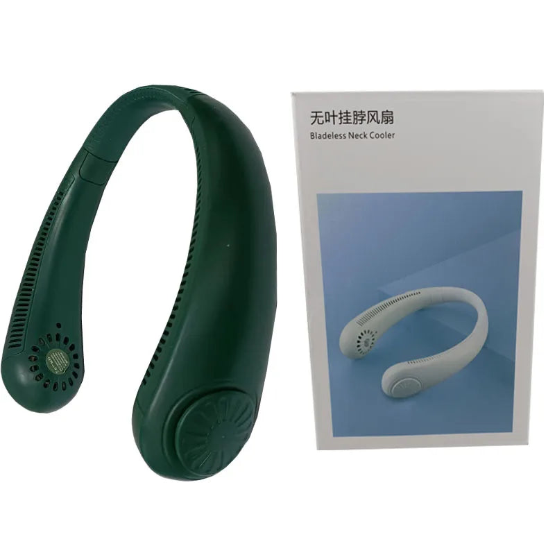 Wearable Cooling Led Usb Mini Personal Hung Band Necklace Rechargeable Neckband Bladeless Hanging Potable Neck Fan