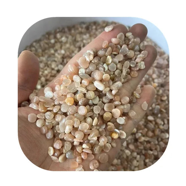 Natural Crystals Gravels Wholesale 5-8mm Orange Peach Moonstone Crystal Chips for Gift