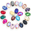 24 Colors Oval Shape Rhinestones Factory Price Golden Sew-on Technique for Dress