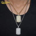 925 Silver Hip Hop Jewelry Big Stone Gold Plated VVS D Moissanite Diamond Pendant Men Fashion Iced Out Dog Tag Pendant