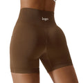 Women High Waist Quick Dry Butt Lift Tight Scrunch Back Seamless Running Shorts With Pockets