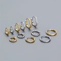 SP Multi Sizes Zircon Hoop Earrings Jewelry S925 Sterling Silver Wave Twist Zircon Huggie Hoop Earrings