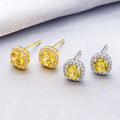 Ear Stud Pin Zircon Yellow Birthstone Sterling Silver 925 Earring Making Supplies