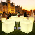 Modern RGB LED Furniture Lighting Cube Stool Remote Control Funny Bar Stool with Color Changing for Home Bar & Farmhouse