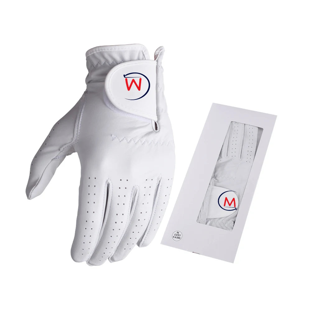 Custom Logo Sheep Skin Anti-slip Cabretta Leather Custom Golf Glove