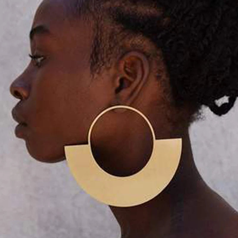 Kaimei New Arrival Exaggerated African Big Drop Earrings 18k Gold Plated Geometric Oversized Large Pendant Dangle Large Earrings