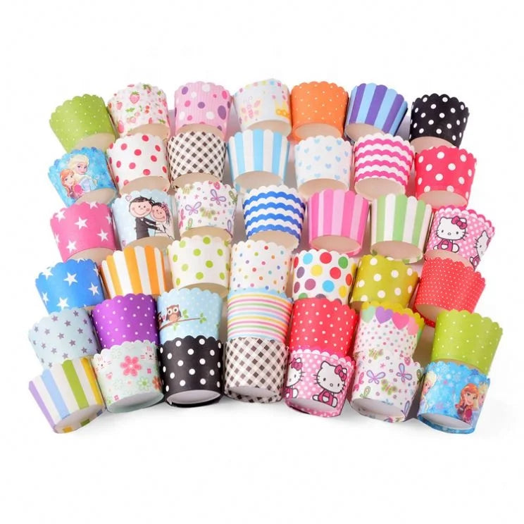 Stock 50pcs Small Cup Cake Holder Disposable High Temperature Resistant Film Muffin Paper Cupcake Liners