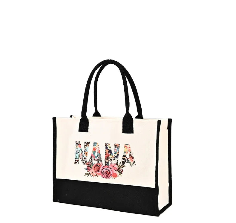 Custom logo Womens Shopping Cotton Canvas Tote Bag for Wedding and Gifts